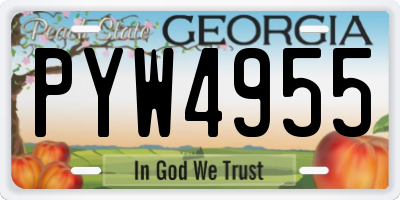 GA license plate PYW4955