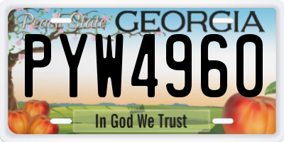 GA license plate PYW4960