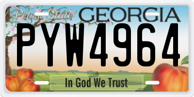 GA license plate PYW4964
