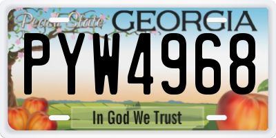 GA license plate PYW4968
