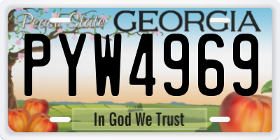 GA license plate PYW4969