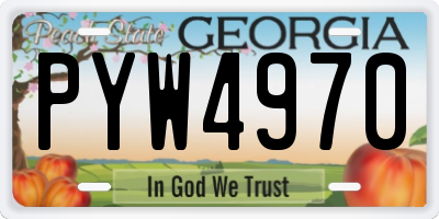 GA license plate PYW4970