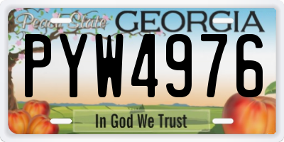 GA license plate PYW4976