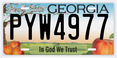 GA license plate PYW4977