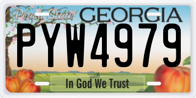 GA license plate PYW4979