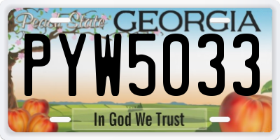 GA license plate PYW5033