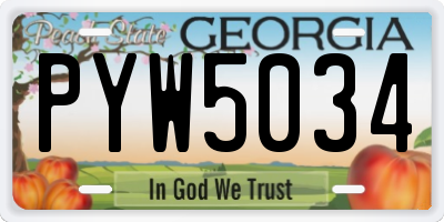 GA license plate PYW5034