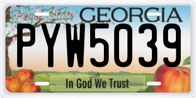 GA license plate PYW5039