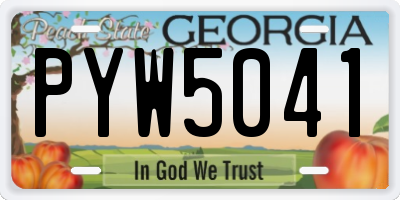 GA license plate PYW5041
