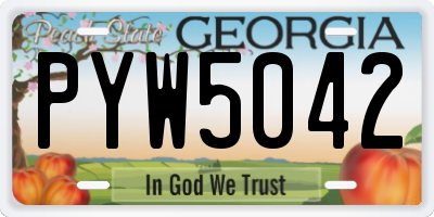 GA license plate PYW5042