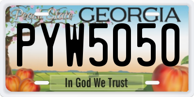 GA license plate PYW5050