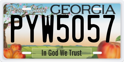 GA license plate PYW5057
