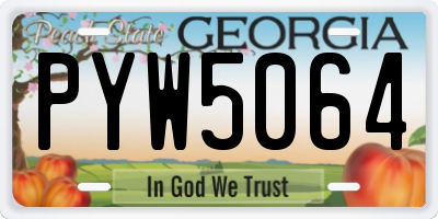 GA license plate PYW5064