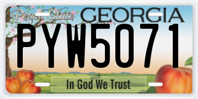GA license plate PYW5071