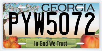 GA license plate PYW5072