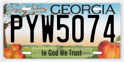 GA license plate PYW5074