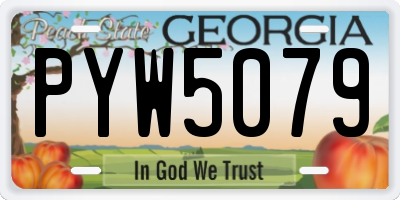 GA license plate PYW5079