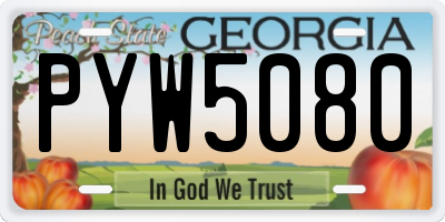 GA license plate PYW5080