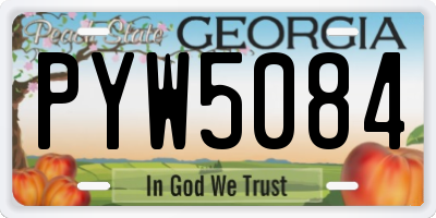 GA license plate PYW5084