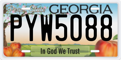 GA license plate PYW5088
