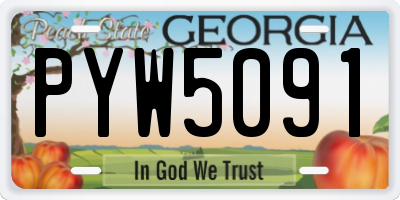 GA license plate PYW5091