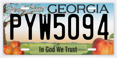 GA license plate PYW5094