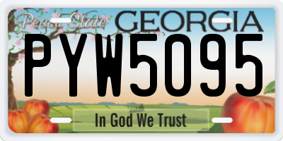 GA license plate PYW5095