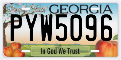 GA license plate PYW5096