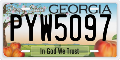 GA license plate PYW5097