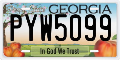 GA license plate PYW5099