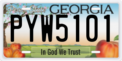 GA license plate PYW5101