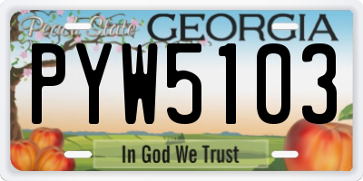 GA license plate PYW5103