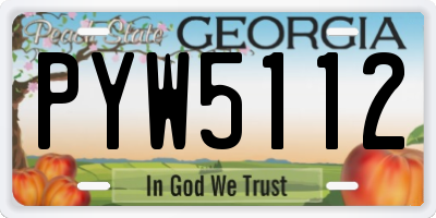 GA license plate PYW5112
