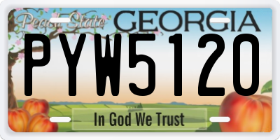 GA license plate PYW5120