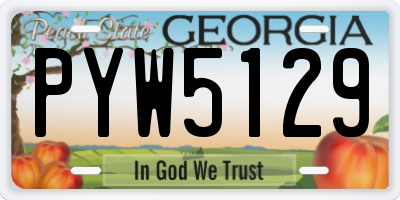 GA license plate PYW5129