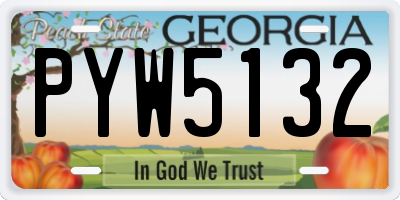 GA license plate PYW5132