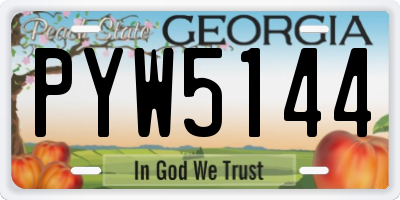 GA license plate PYW5144