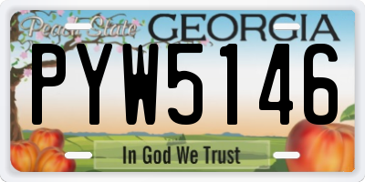 GA license plate PYW5146