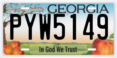 GA license plate PYW5149