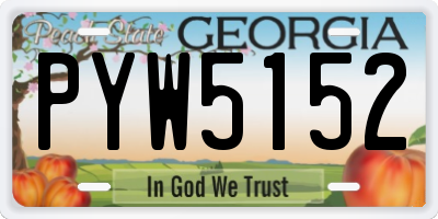 GA license plate PYW5152