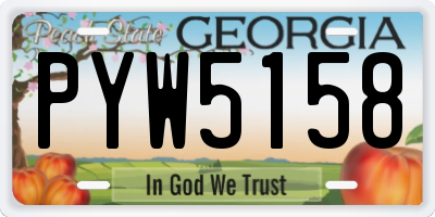 GA license plate PYW5158