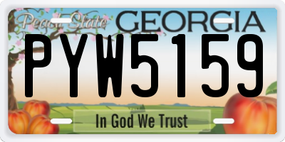 GA license plate PYW5159