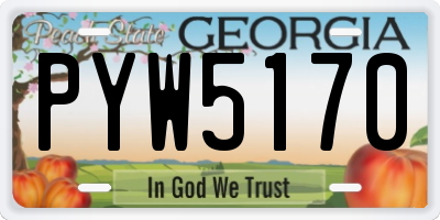 GA license plate PYW5170