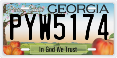 GA license plate PYW5174