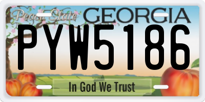 GA license plate PYW5186