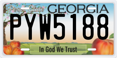 GA license plate PYW5188