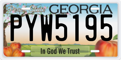 GA license plate PYW5195
