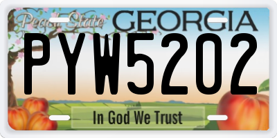 GA license plate PYW5202