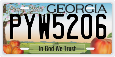 GA license plate PYW5206