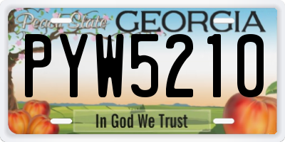 GA license plate PYW5210